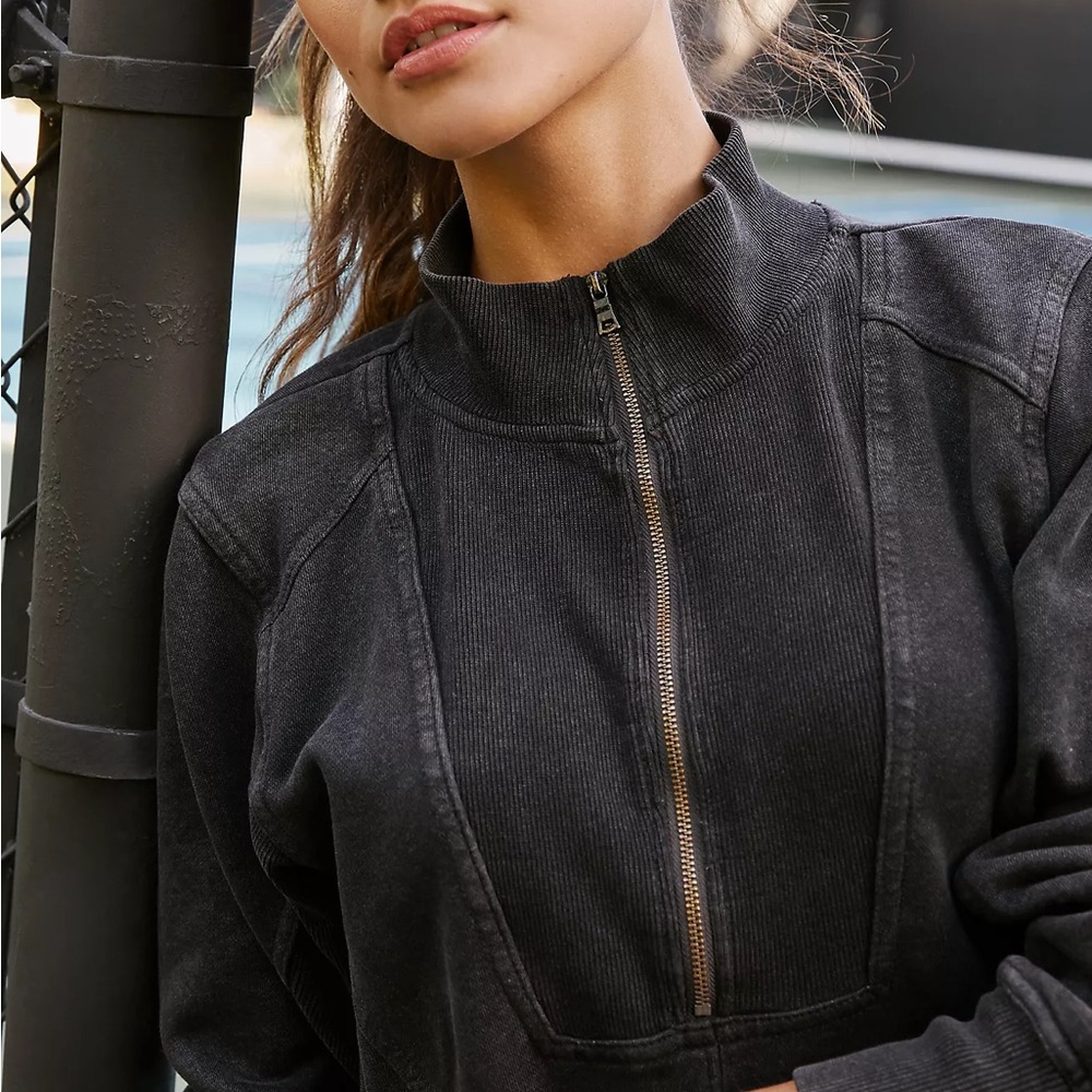 Daily Practice by Anthropologie Meru Sweatshirt Mini Dress in Black - NWT! - Picture 2 of 11
